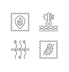 Fabric Characteristics Linear Icons Set