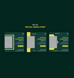 Set Of Creative Agency Social Media Posts