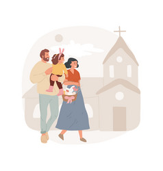 Going To The Church Isolated Cartoon