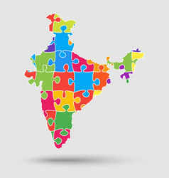 India Country Map With Puzzle Pieces