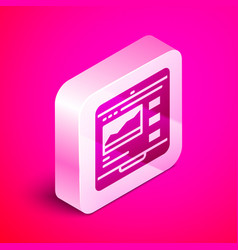 Isometric Trading Courses Icon Isolated On Pink