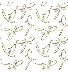 Seamless Line Art Pattern Of Dragonfly Shapes