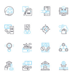 Small Business Loans Linear Icons Set Funding