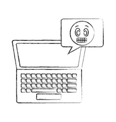 Laptop Computer Emoji Speech Bubble Chat Hand