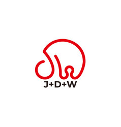 Letter Jdw Simple Loop Geometric Logo