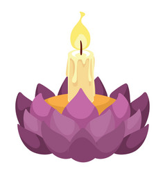 Loy Krathong Candle In Purple Floral