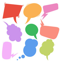 Set retro comic empty colored speech bubbles Vector Image