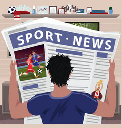 Soccer Fan Reading Sports News