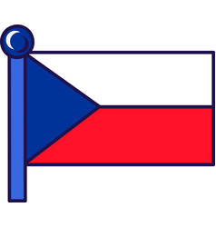 Czech Republic Nation Flag On Flagstaff