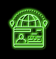 Immigration Visa Neon Glow Icon