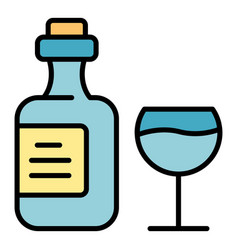 Italian Wine Bottle Icon Flat