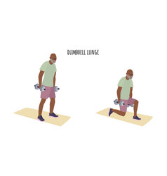 Senior Man Doing Dumbbell Lunge Exercise