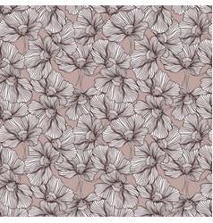 Flower Buds Seamless Pattern Ornament Line Style