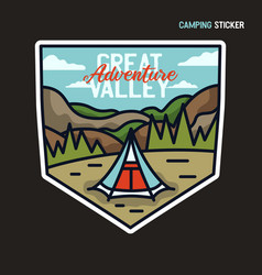 Great Valley Adventure Sticker Design Travel Hand