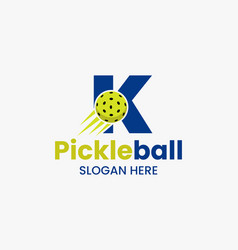 Letter K Pickleball Logo Concept With Moving