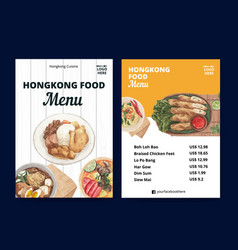 Menu Template With Hong Kong Food