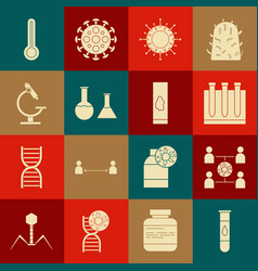 Set Blood Test And Virus Virus Spread Test Tube