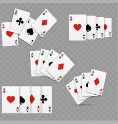 Set Of Four A Kind Aces Playing Cards