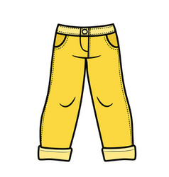 Yellow Jeans Color Variation For Coloring Page