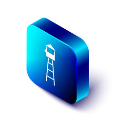 Isometric Watch Tower Icon Isolated On White