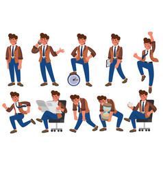 Set Of Office Worker Poses