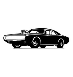 1970s Old Dodge Charger Logo Silhouette