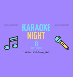 Karaoke Night Party Concept Horizontal Placard