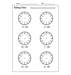 Learning time clock set Royalty Free Vector Image