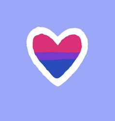 Bisexual Pride Flag In Heart Shape Queer Love