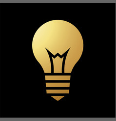 Gold Abstract Simplified Light Bulb Icon