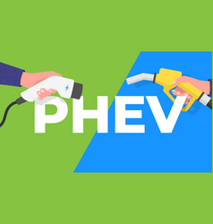 Phev Plug-in Hybrid Electric Vehicle Banner Hand