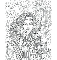 Retro Sci Fi Coloring Page