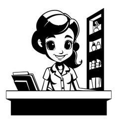 Young Woman At The Counter In Store Black