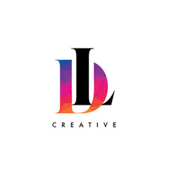 Dl Letter Design With Creative Cut And Colorful