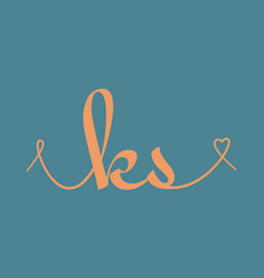 Ks Initial Wedding Monogram Calligraphy Hand