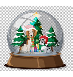 Snow Globe On Grid Background