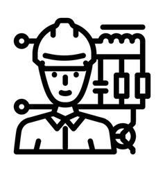 Electronics Engineer Worker Line Icon