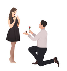 Happy Valentines Day Young Man Proposing Women