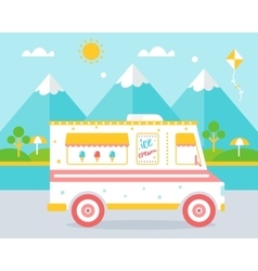 Ice Cream Truck Again Beach Landscape