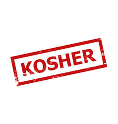 Kosher Red Rectangle Frame Corroded Stamp Seal