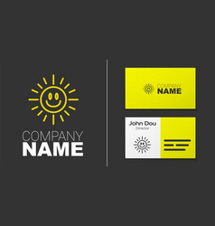 Logotype Line Sun Icon Isolated On Grey