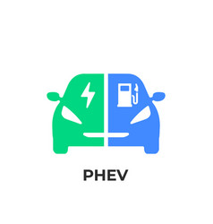 Plug-in Hybrid Electric Vehicles Phev Icon Half