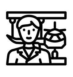 Aeronautical Engineer Worker Line Icon