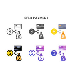 Credit Card Split Payment Icon Set