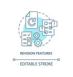 Revision Features Turquoise Concept Icon
