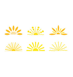 Simple Yellow Half Sun Hand Drawn Flat