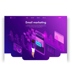 Website Template Design Isometric Concept Email