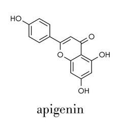 Apigenin Yellow Herbal Dye Molecule Skeletal