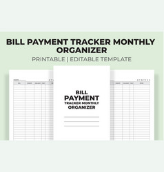 Bill Payment Tracker Monthly Organizer Kdp