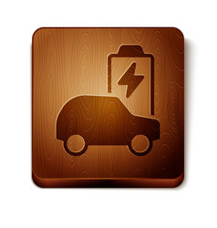 Brown Electric Car And Electrical Cable Plug